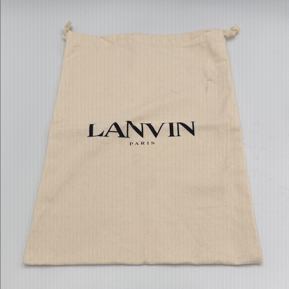 Lanvin Cream Drawstring Dust Bag with Black Logo